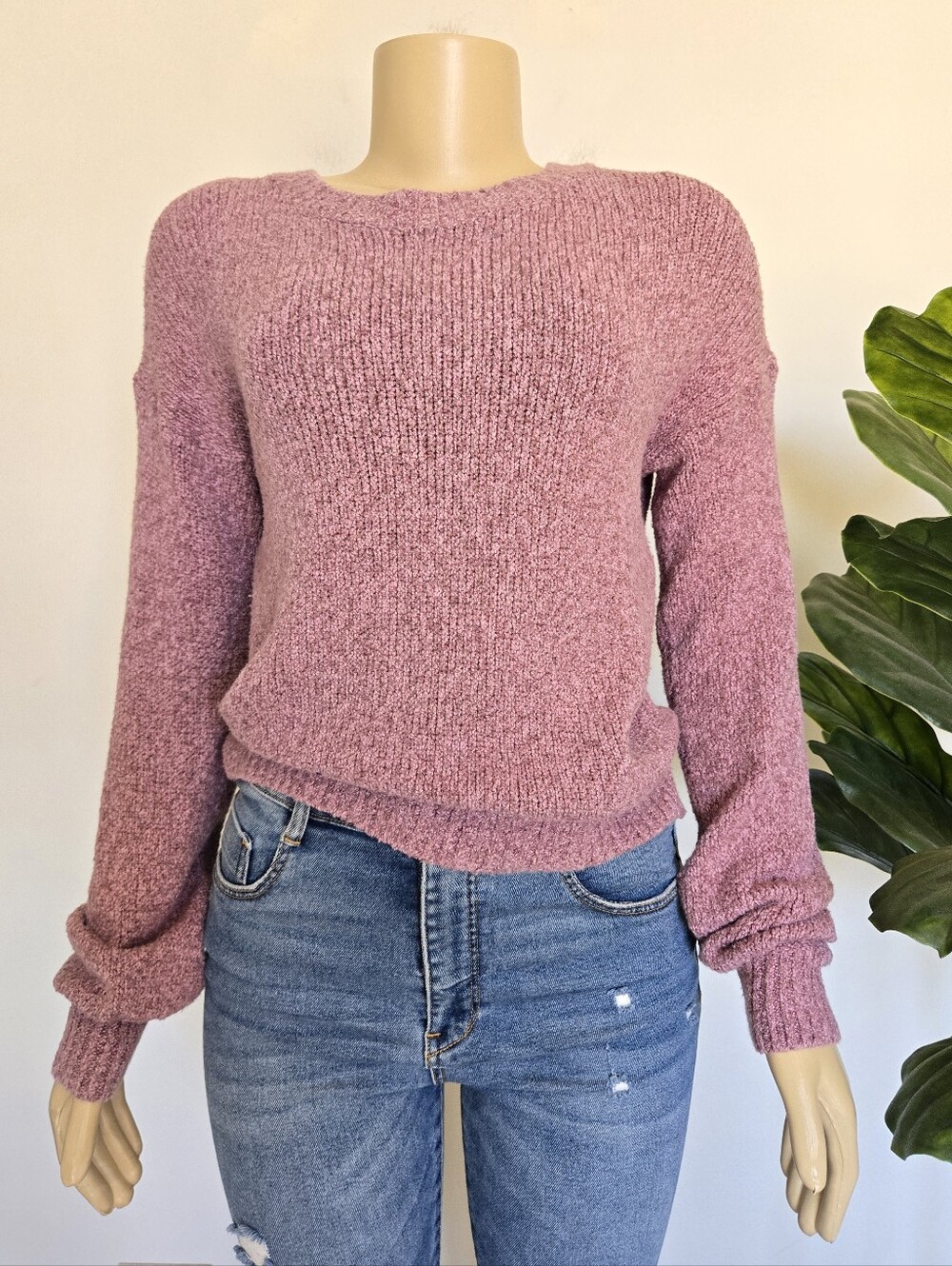 A&F Set 2 Pieces Bundle Cotton Sweater And Bodysuit Size S Pink-beige Color